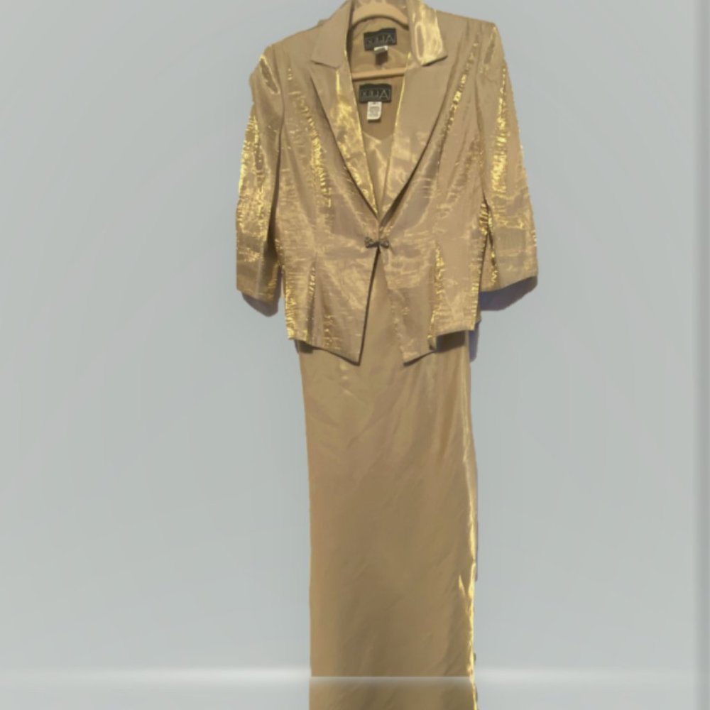 Alex Evening formal Satin Gold Dress Size 12